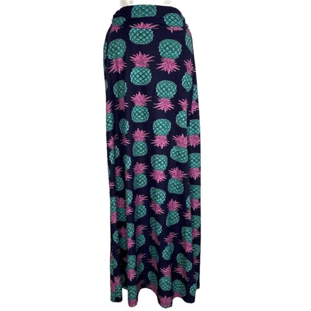 EEVEE Blue Purple‎ Teal Pineapple Skirt Dress Small